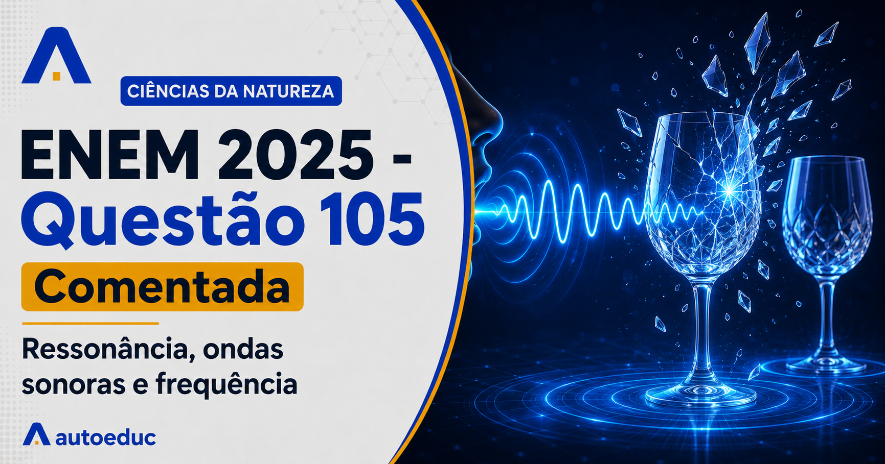 Resolução comentada da questão 105 de Física do ENEM 2025 sobre ondulatória — ressonância, com explicação passo a passo e análise das alternativas.